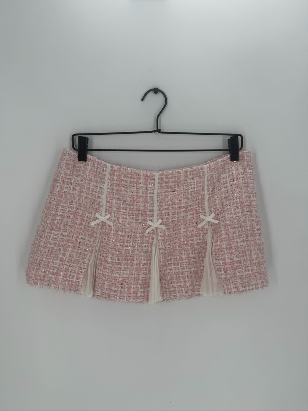 Guizio Emory Pink Tweed Mini Skirt